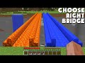 CHOOSE RIGHT BRIDGE to SURVIVE in Minecraft !!! Lava Bridge vs Water Bridge !!!