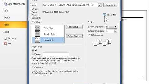 Outlook 2010 Print to a File