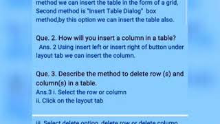 Class-5th, Chapter-6 (Word Processor-Tabular Presentation and Mail Merge) Explanation of Que/Ans.