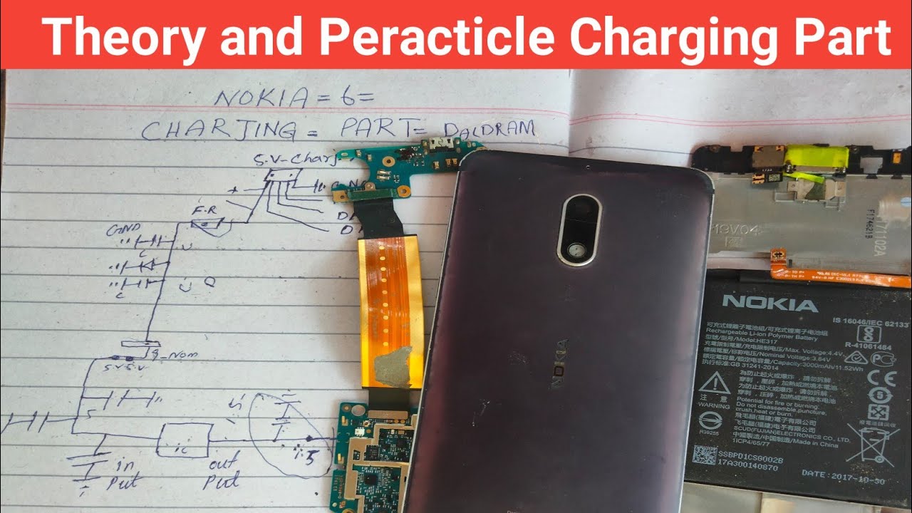 Nokia 6 TA-1021 Charging part Ways Daigram || Urdu || Hindi