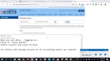 How to activate or deactivate SMS Alert in HDFC Bank Online
