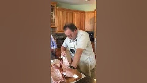 Removing the silver skin on pork ribs -final step
