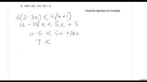 Pearson-Edexcel GCSE to A-level Transition Equations&Inequalities Exam Questions Q2