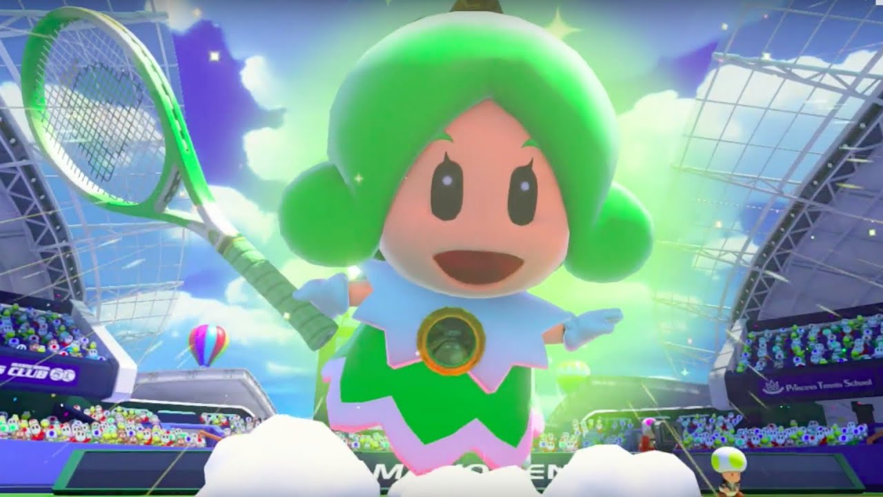 The green princess will make her court debut in the Wii U sports game. 