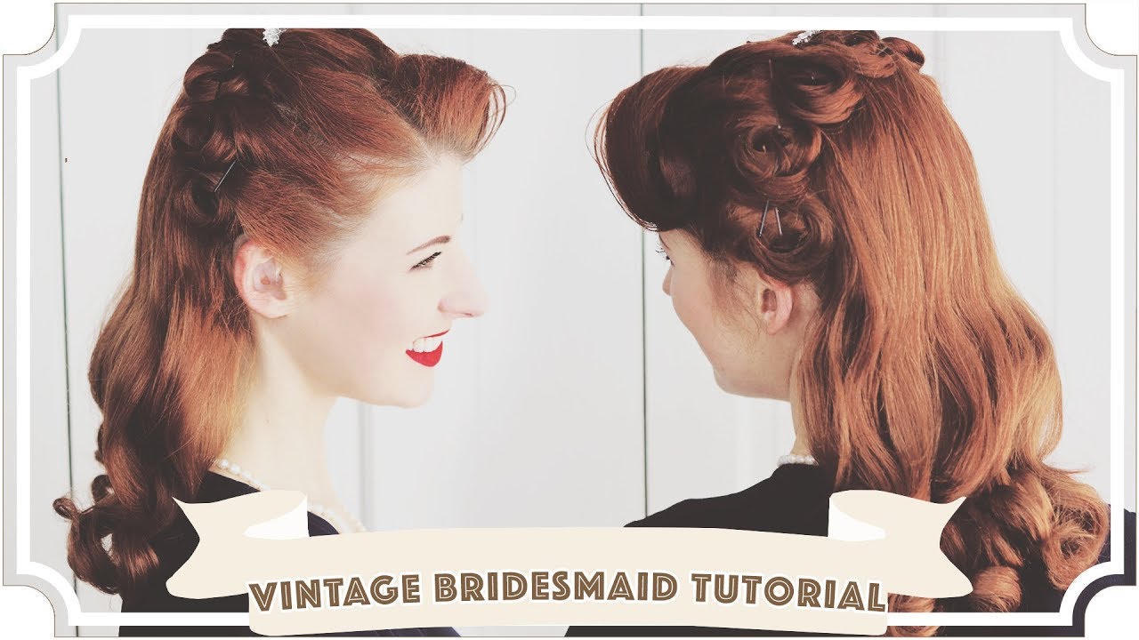 Vintage 1950s Bridesmaid Crown Of Curls Hair Tutorial Cc Youtube
