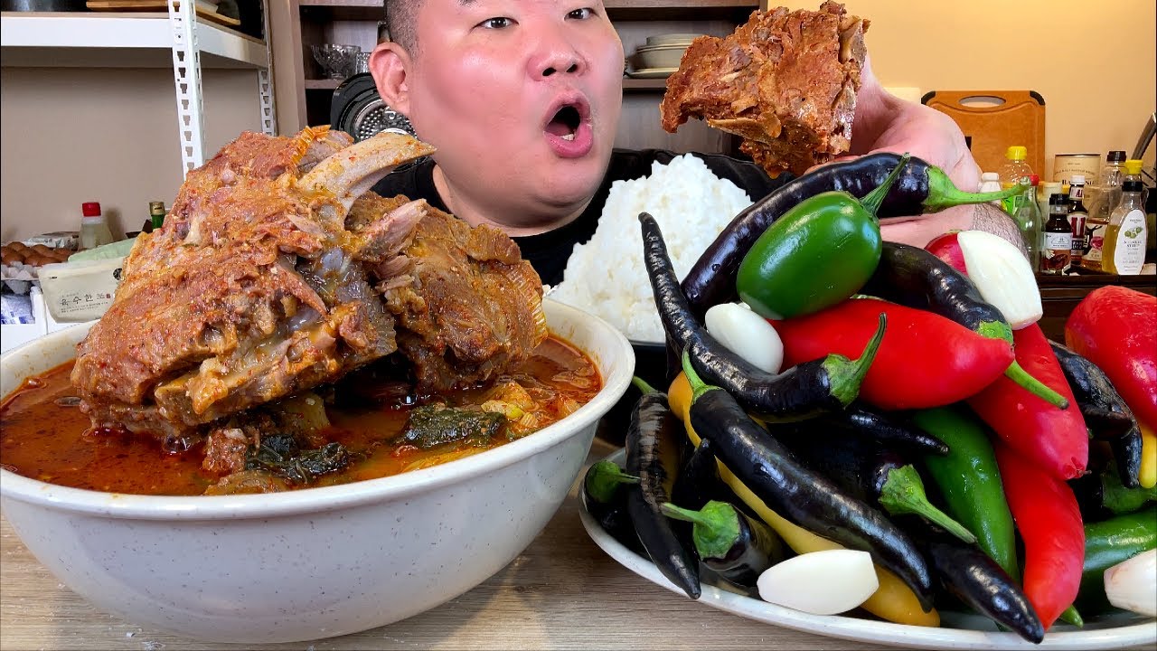 뼈 국밥과 고추 오마카세 MUKBANG