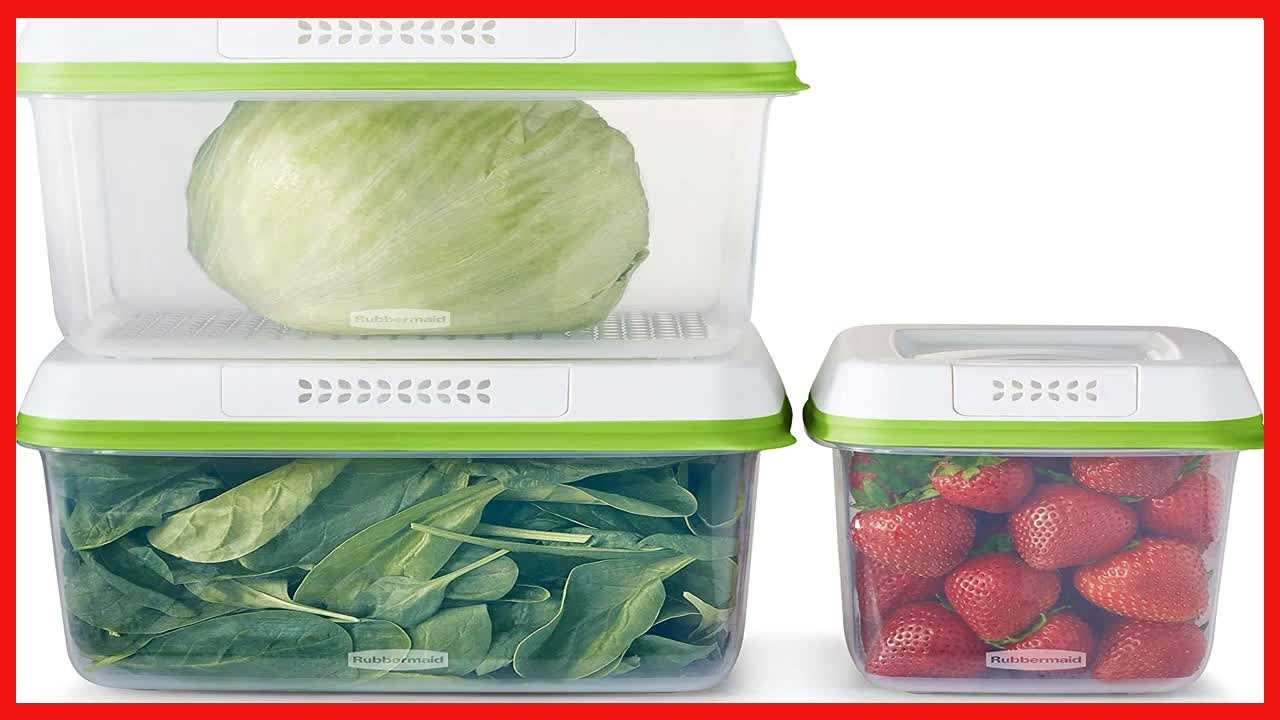 Rubbermaid FreshWorks Produce Saver, Medium and Large Produce Storage Containers, 6-Piece Set