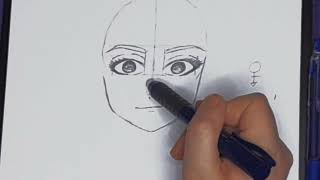 رسم انمي سهل ;رسم فتاة انمي سهل الوصف مهم