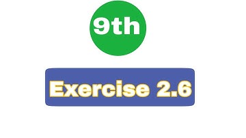 9th class math|| Exercise 2.6||chapter no.2||