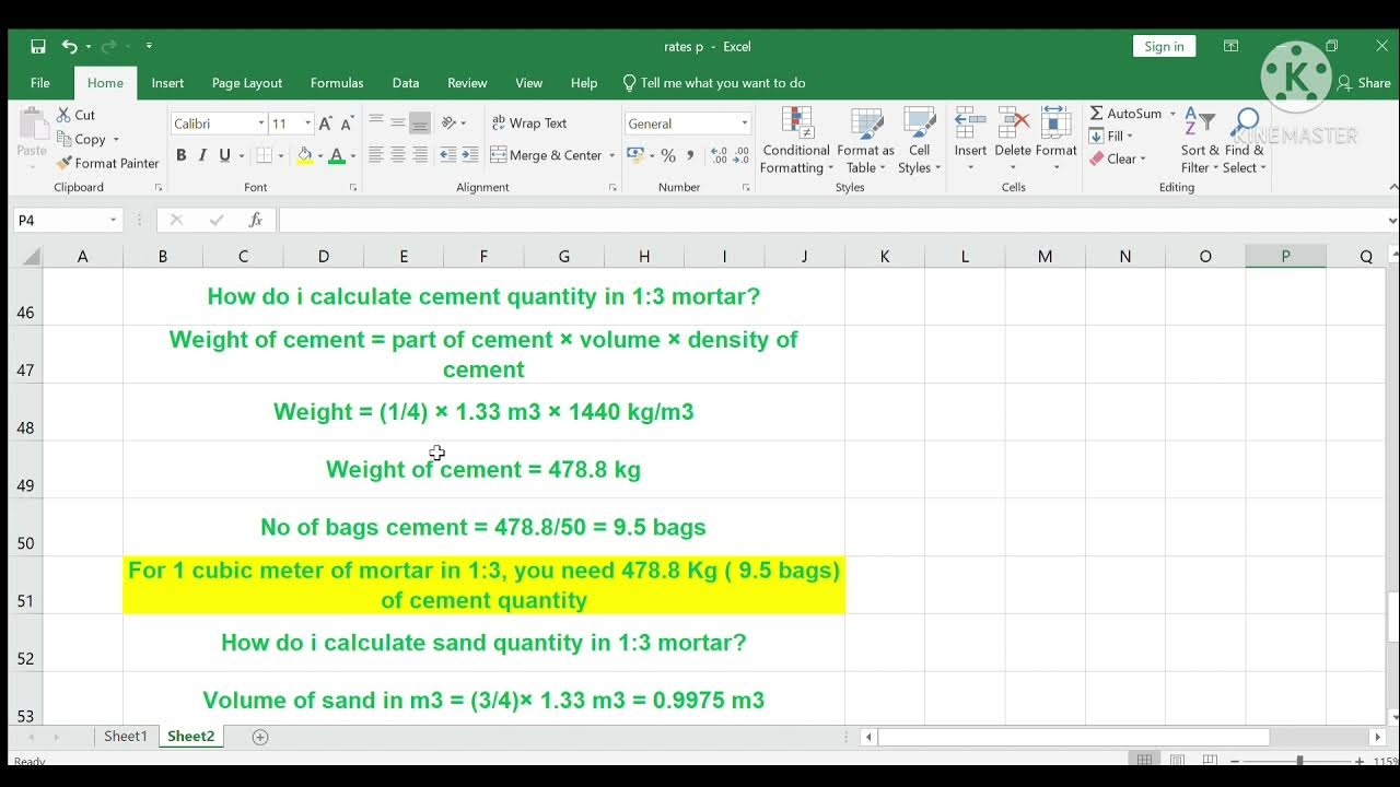 HOW TO CALCULATE CEMENT SAND QUANTITY IN 13 MORTAR??? YouTube