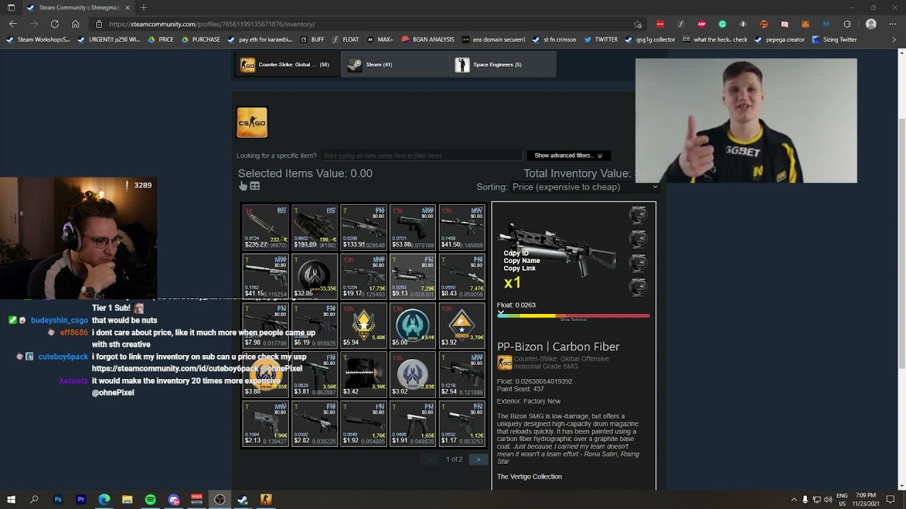 Ohnepixel Reviews my Themed CS GO Inventory - YouTube