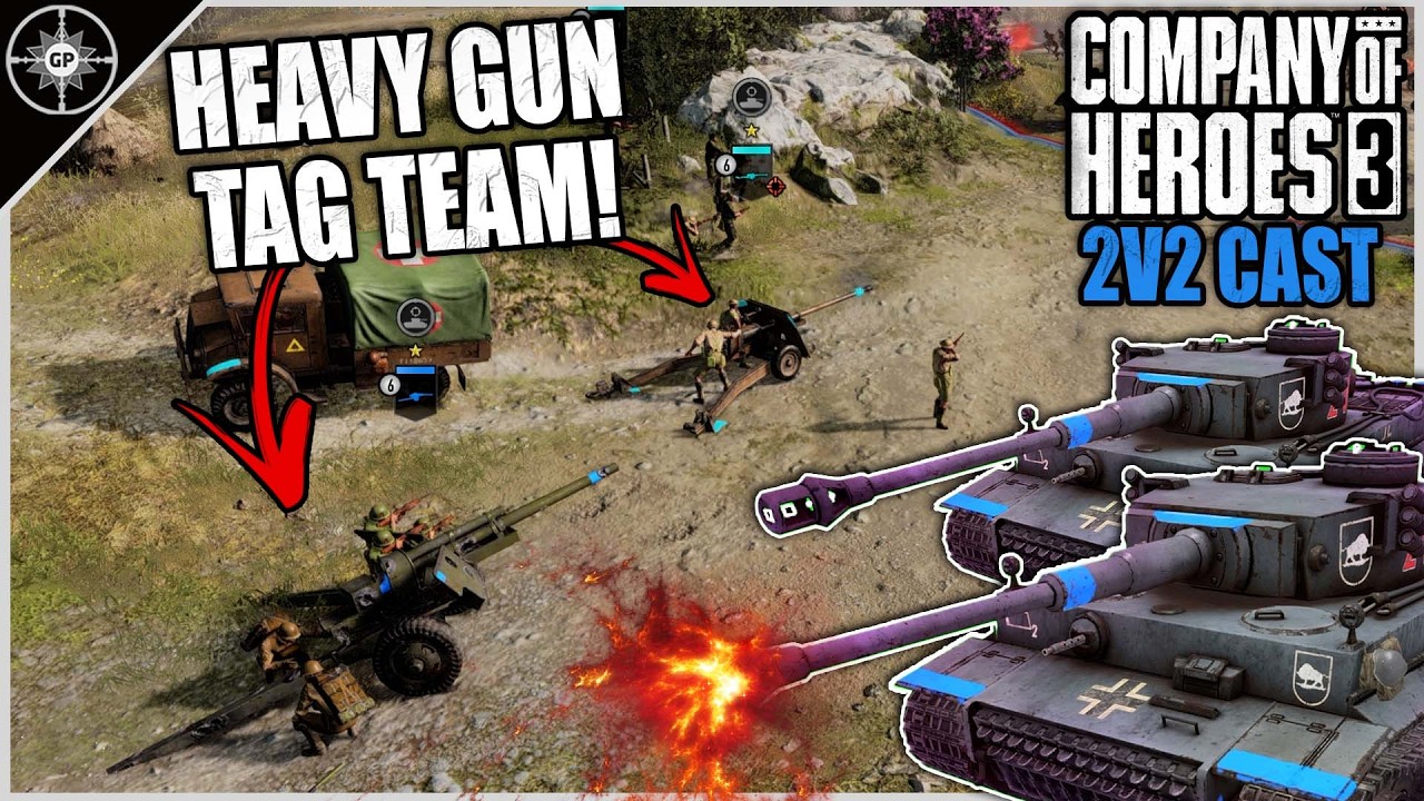 17-фунтовая пушка и M5 останавливают «Панцеры» на месте! | 2 на 2, Пачино Фармлендс | CoH3 Cast 2...