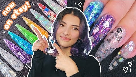 ‧₊˚‎♡ Making DIY GLITTER ACRYLICS | Glitteriest acrylic nails EVER ♡˚₊‧