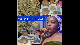 MY ONCE A WEEK BATH RITUAL.THIS CLEANSING BATH WILL CLEAR YOUR WAY ..AND OPEN YOUR SPIRITUAL EYES