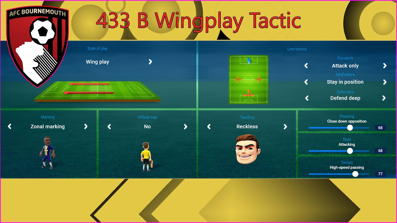 4-3-3 B Wingplay Tactic OSM (Bournemouth 1/4) - YouTube