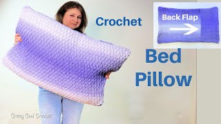 Crochet Bed Pillow / Back Flap for Easy Removal