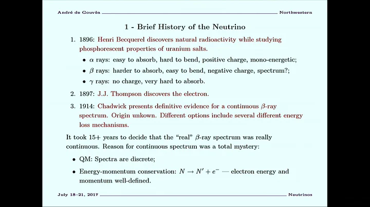 Neutrino Physics I - Andr de Gouva