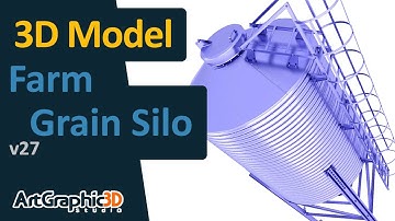 Professional Farm Corn Silo 3D Model For Architectural Visualization  | 3D Blender