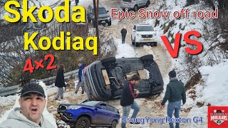 SsangYong Rexton G4 vs Alfa Romeo Stelvio 4×4 vs Skoda Kodiaq 4×2 Snow epic off road vs Toyota Hilux