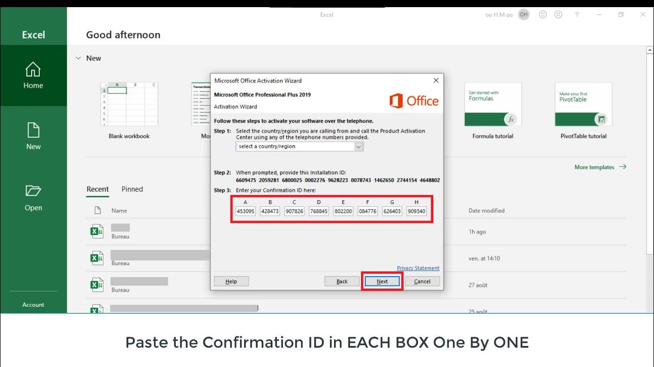 How to Activate MS Office by Phone with get CID Web / -  YouTube