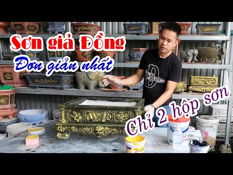 Video Hướng dẫn cách sơn chậu cảnh giả đồng cổ - Cách đơn... - youtube