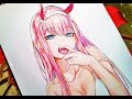 Drawing - Zero Two Step by step [Darling In The Franxx]ダーリン・イン・ザ・フランキス