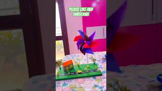 Handmade Windmill Craft 🏡💨 | School Project windmill #viral #diy #trending #craft #ytshorts