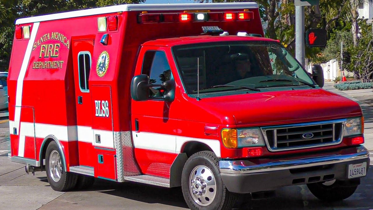 *Dual Siren* Santa Monica Fire Dept. BLS 6 & Engine 4 Responding - YouTube