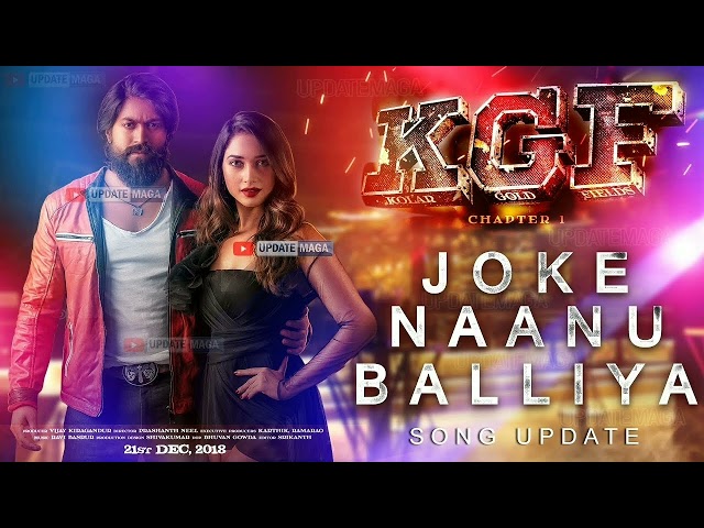 Jokae |video| KGF| Kannada | yash | Tamannah | prashant Neel | airaa udupi | Ravi Basror class=