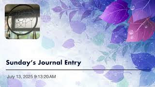 Sundayβs Journal Entry