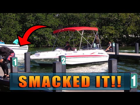 Confused Captain Crashes Into the Docks! | Miami Boat Ramps