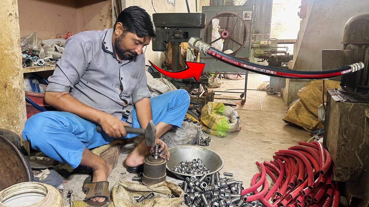 Hose Making Process Amazing Manufacturing Process Of Making Hydraulic Hoses Pipe - YouTube