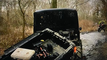 2022 Canam Defender bed rips off in deep mud hole wow!