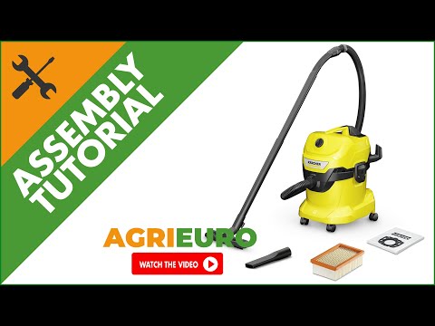 Kärcher WD 4 V-20/5/22 Wet and Dry Vacuum Cleaner - 20 L drum - Plastic Drum - Assembly tutorial