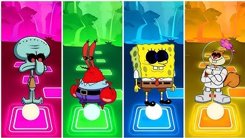 Squidward Exe 🆚 Mr Krabs Exe 🆚 Spongebob Exe 🆚 Sandy Cheeks Exe 🎶 Tiles Hop #coffindance #tileshop 