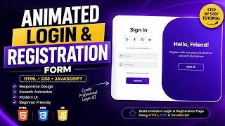 Animated Login and Registration Form Using HTML CSS JavaScript | Responsive Login Page Tutorial