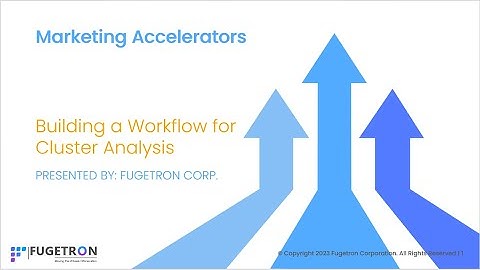 Building a Workflow for Cluster Analysis || K-Means Cluster Analysis