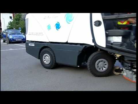 Johnston Sweepers CX200 Compact Street Sweeper for road sweeping in urban areas.