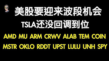 大盘反弹，反转再观看；TSLA回调还未结束，NVDA还能下探；AMD、ARM、TEM、CRWV、ALAB、OKLO、RDDT、UPST、COIN、MSTR、BTC、LULU、UNH、CRCL、SPY