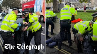 video: Watch: Met Police take 40 minutes to remove Just Stop Oil activists from Parliament Square