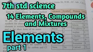 14 Elements ,Compounds and Mixtures | Elements and short forms | easy explanation | 7th std science