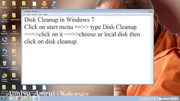 how to perform disk cleanup in windows 7