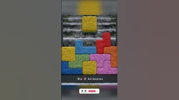 TETRIS SPONGE  #blender #puzzle #tetris #softbody #satisfying #テトリス #тетрис #spongebob