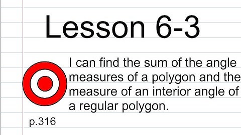 Lesson 6-3 Polygons and Angles