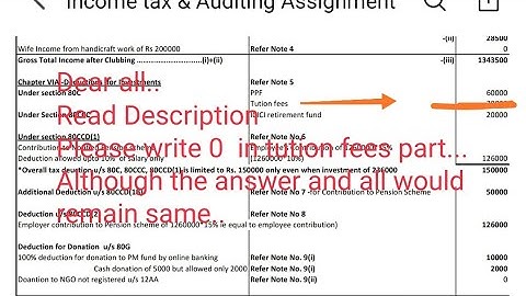 Bcom 2nd Year SOL Assignment -Income Tax & Auditing Solutions-P.S. Write 0 in tuition fees column