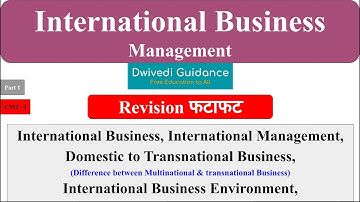 1| International Business Management | International Business, International Management, Environment