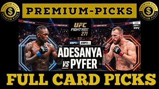 UFC Izzy Adesanya vs Joe Pyfer - full card picks 