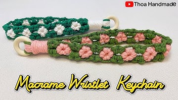 [Macrame Tutorial] Hướng dẫn làm móc khóa vòng tay macrame đơn giản đẹp | Macrame Wristlet Keychain