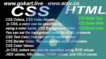 #html #css CSS Colors,CSS Color Names,In CSS, a color can be specified by using a color name