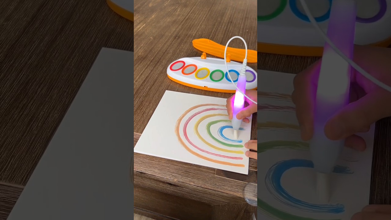 Magic light brush for mess free painting for toddlers. 